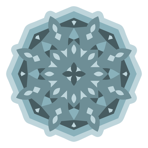 Light blue geometric fractal semi flat PNG Design