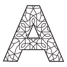 Alphabet Letter A Stroke Mandala PNG & SVG Design For T-Shirts