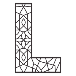 Alphabet letter l stroke mandala PNG Design