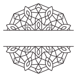 Mandala label stroke PNG Design