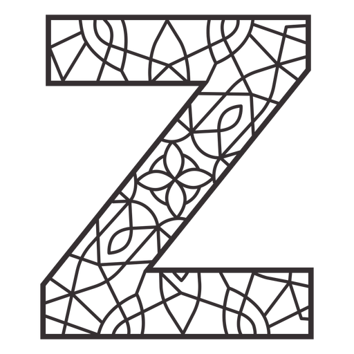 Alphabet letter z stroke mandala PNG Design