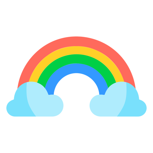 Bunter Regenbogen und Wolken PNG-Design