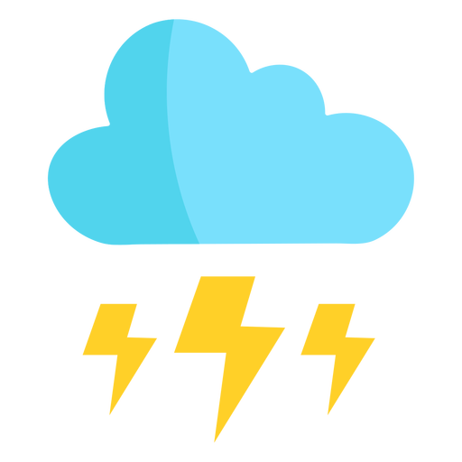Storm cloud and lightning bolts PNG Design
