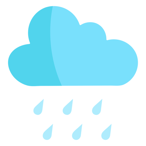 Rain cloud nature semi flat PNG Design