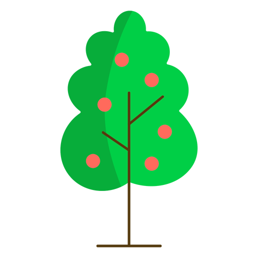 Apfelbaum natur halbflach PNG-Design