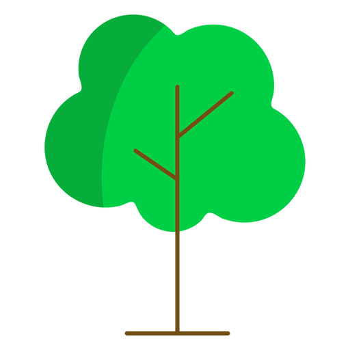 Árbol alto semi plano Diseño PNG