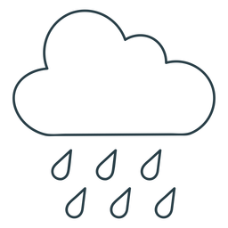 Cloud raining stroke Transparent PNG