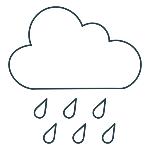 Cloud raining stroke PNG Design