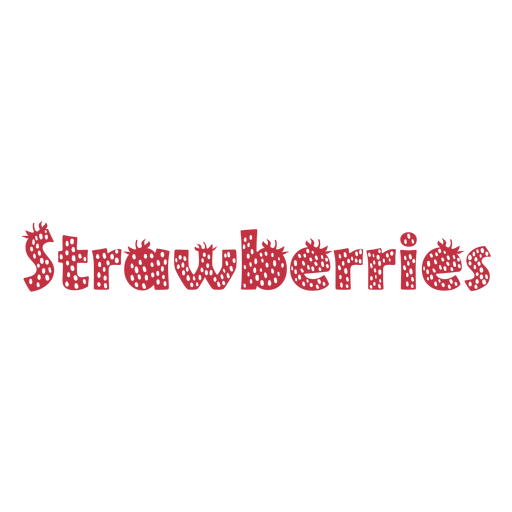 Srawberries word cut out PNG Design