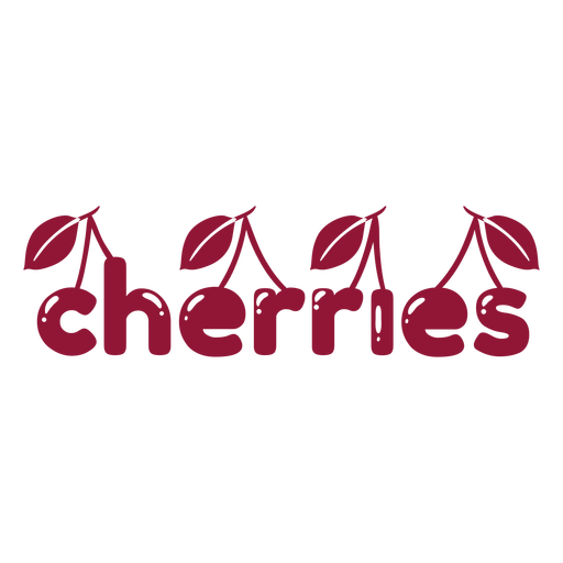 Cherries word cut out