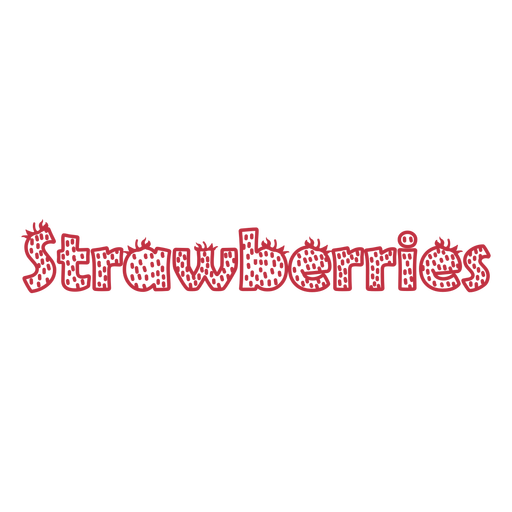 Strawberries label color stroke PNG Design