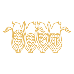 Schlaganfall auf dem Mais-Lebensmitteletikett PNG-Design