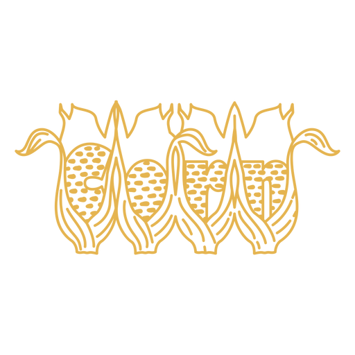 Trazo de etiqueta de comida de maíz Diseño PNG