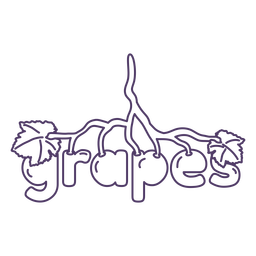 Grapes label lettering stroke PNG Design
