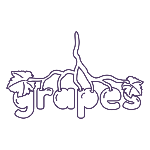 Grapes label lettering stroke PNG Design