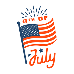 4th of july american flag flat PNG Design