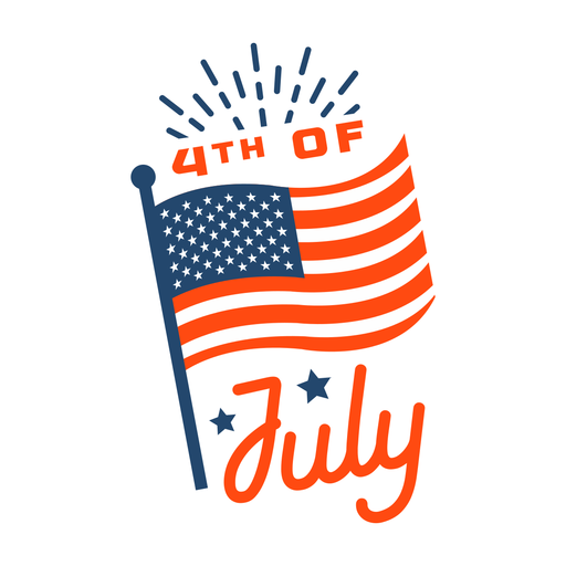 4th of july american flag flat PNG Design
