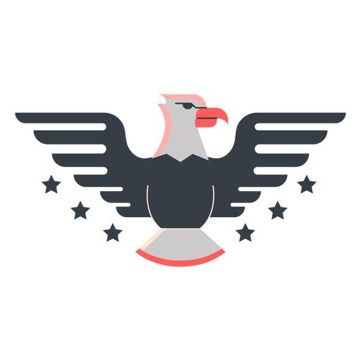 American eagle flat PNG Design