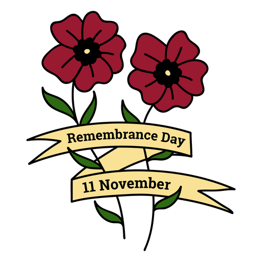 Anzac day rose flowers badge PNG Design