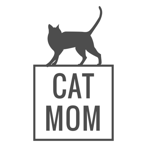 Cat mom silhouette