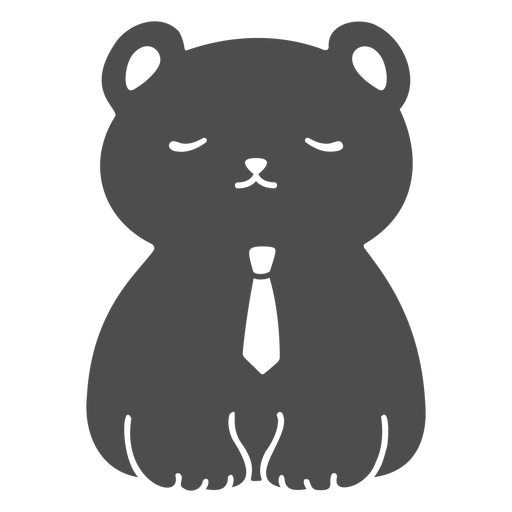 Bear with tie cut out PNG Design