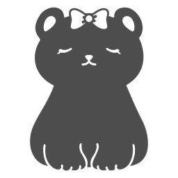 Bear with bow cut out PNG Design Transparent PNG
