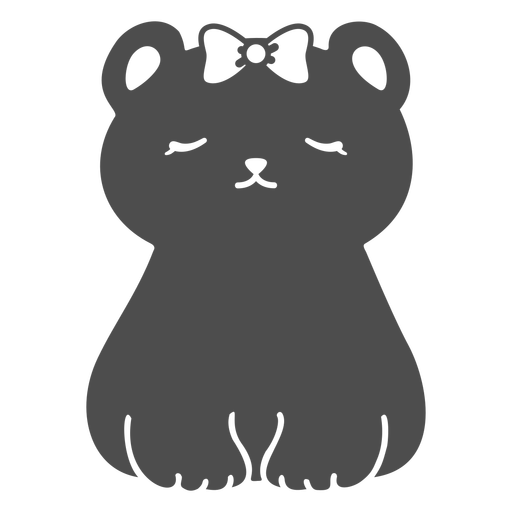 Bear with bow cut out PNG Design
