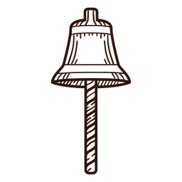Bell with rope stroke PNG Design