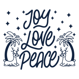Joy, love, peace filled stroke PNG Design