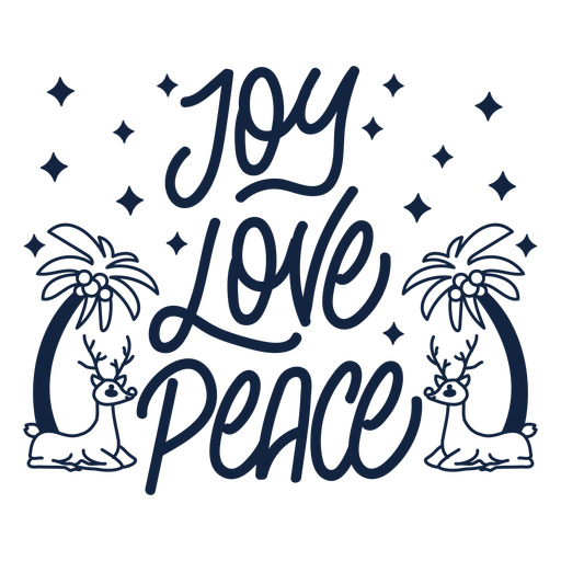 Joy, love, peace filled stroke PNG Design