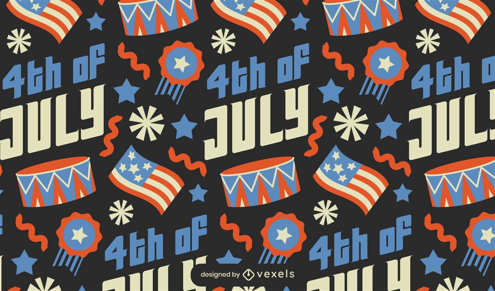 Vierte des amerikanischen Feiermusters im Juli