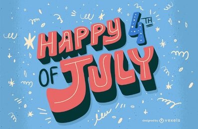 Happy fourth of july celebration lettering