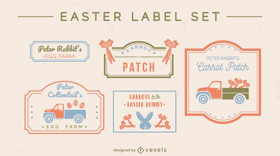 Easter holiday seasonal label set Easter holiday seasonal label set