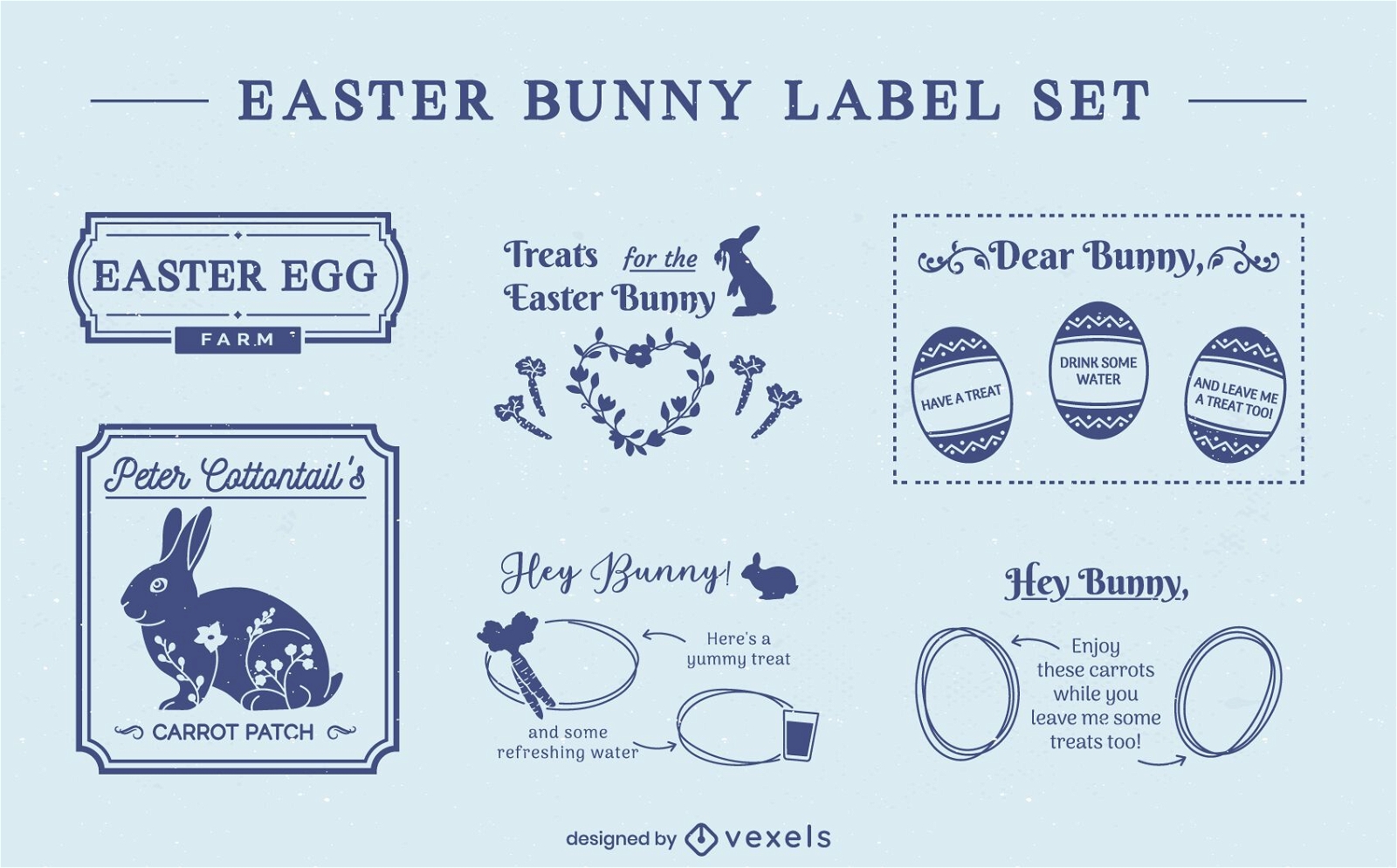 Easter holiday seasonal badge set