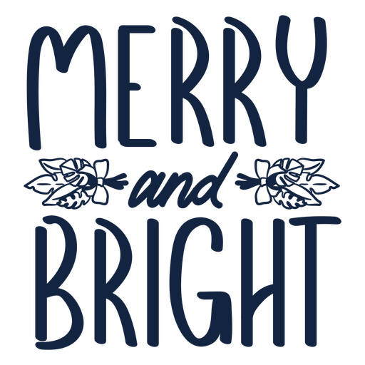 Merry and bright filled stroke PNG Design