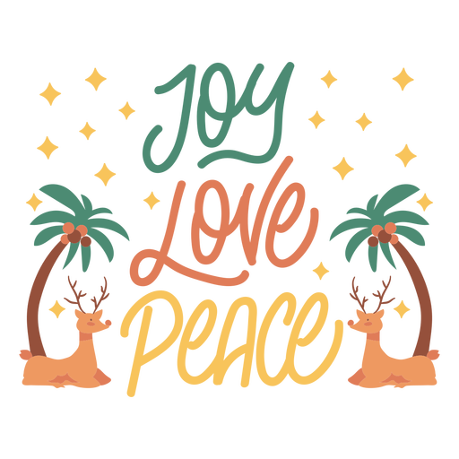 Joy love peace quote semi flat