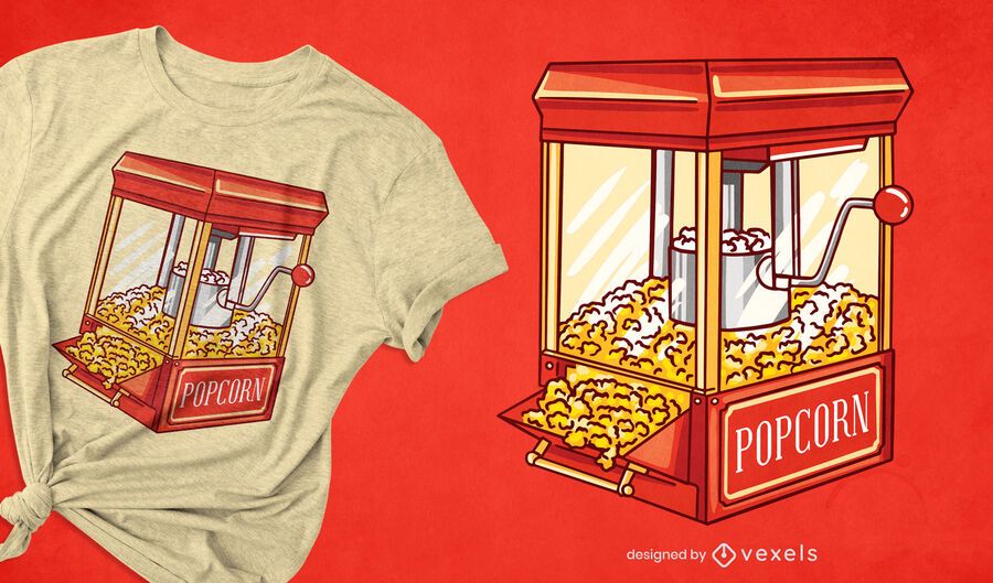 Design de camiseta para máquina de pipoca Design de camiseta para máquina de pipoca