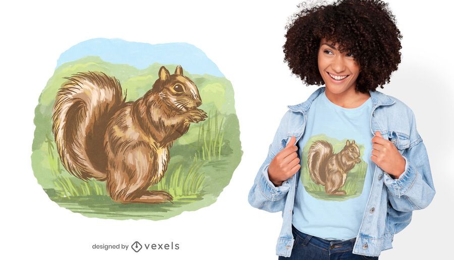 Squirrel outside t-shirt design Squirrel outside t-shirt design