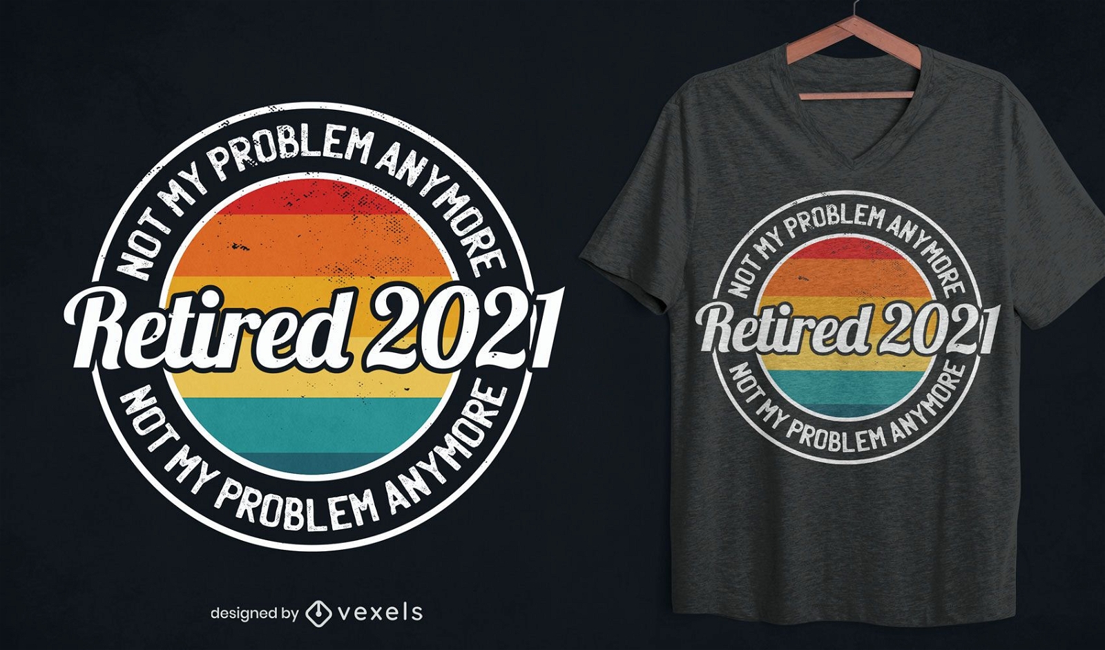 Design de camisetas aposentadas de 2021