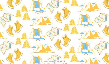 Hiking seamless pattern