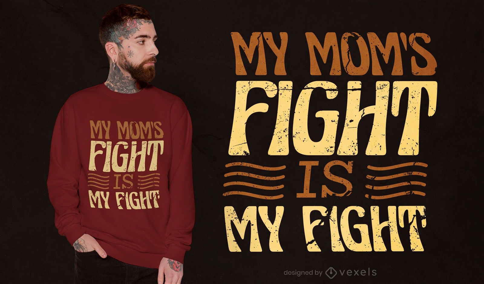 Design de camiseta com citações para a luta da mãe
