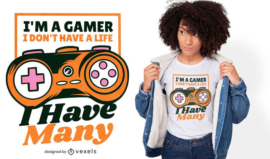 Gamer life quote t-shirt design Gamer life quote t-shirt design