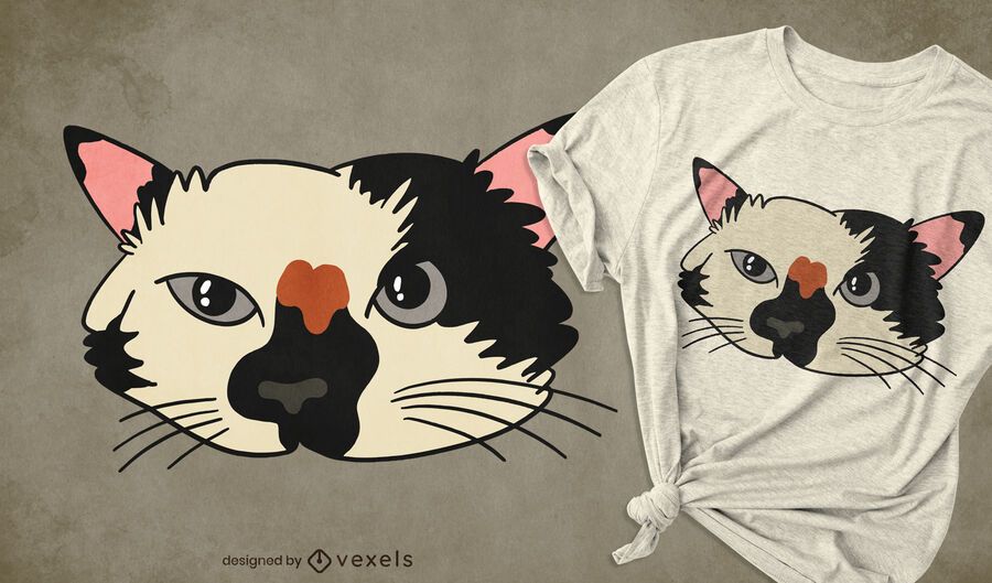 Design de t-shirt com cara de gatinho fofo Design de t-shirt com cara de gatinho fofo