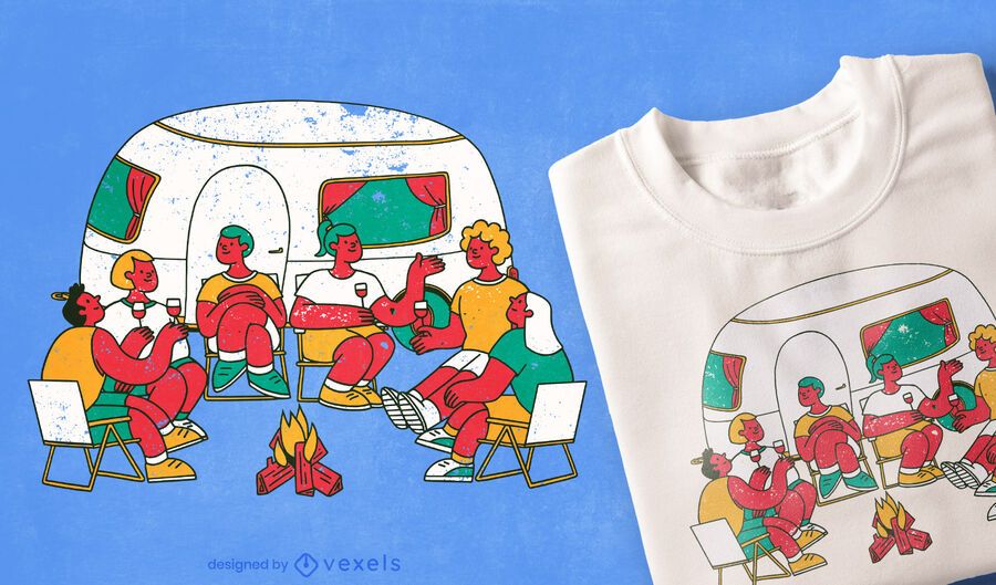 Camping people bonfire t-shirt design Camping people bonfire t-shirt design