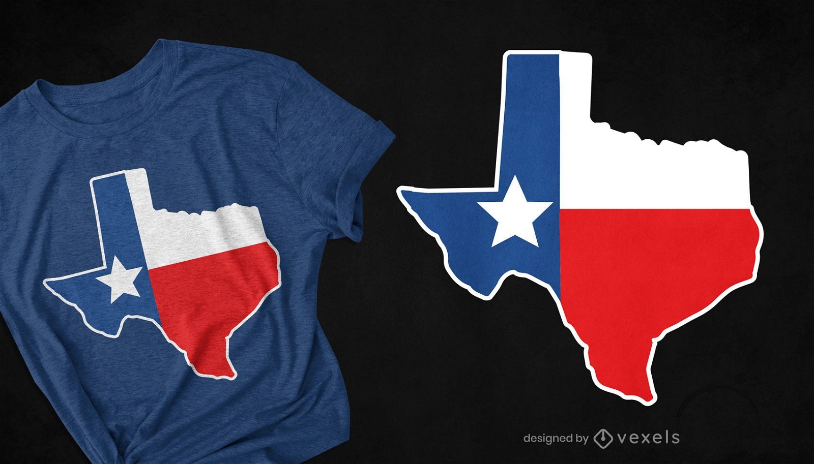 Design de t-shirt da bandeira do mapa do Texas