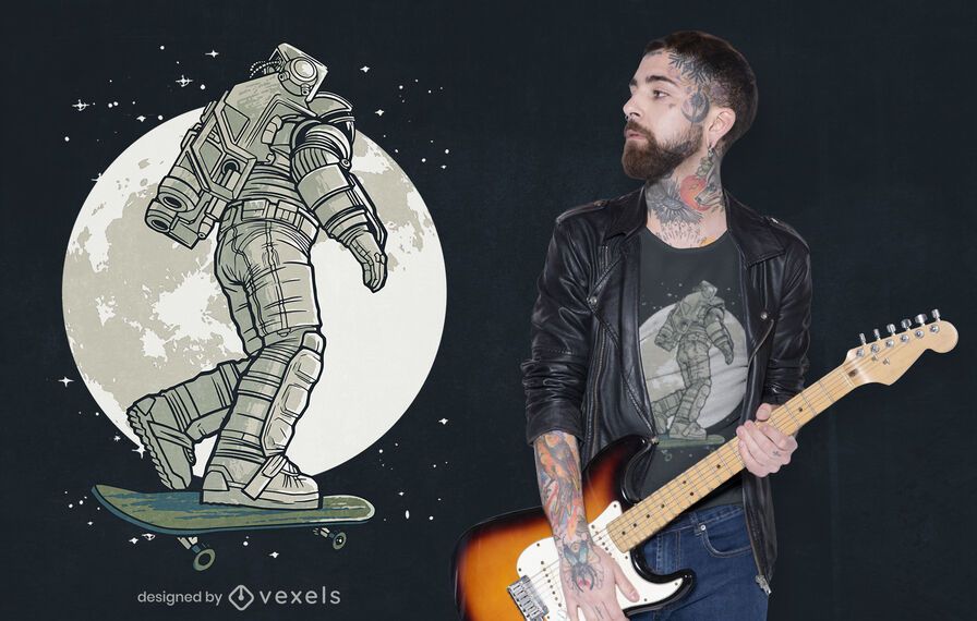Diseño de camiseta skater astronaut moon Diseño de camiseta skater astronaut moon