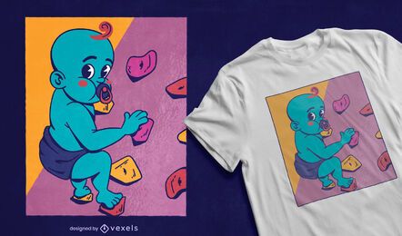 Diseño de camiseta de escalador de bebé colorido