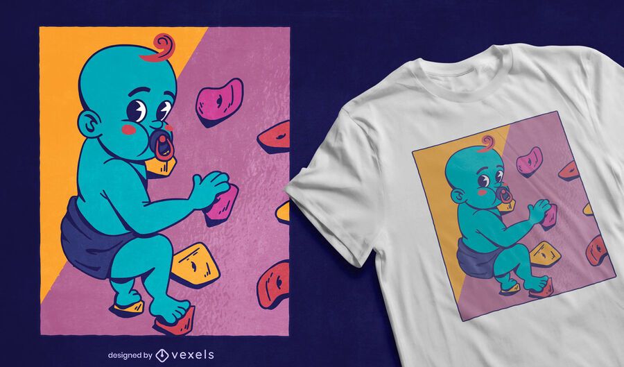 Colorful baby climber t-shirt design Colorful baby climber t-shirt design