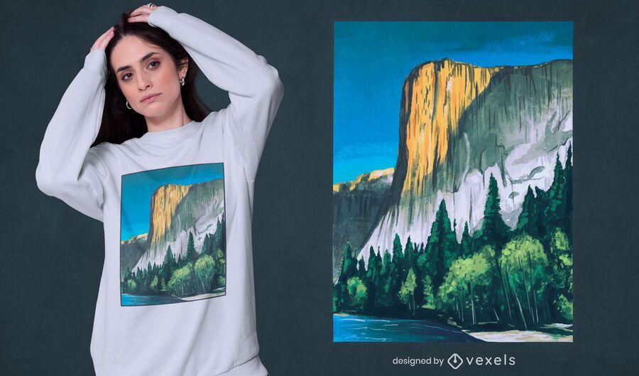 Yosemite painting landscape t-shirt design Yosemite painting landscape t-shirt design