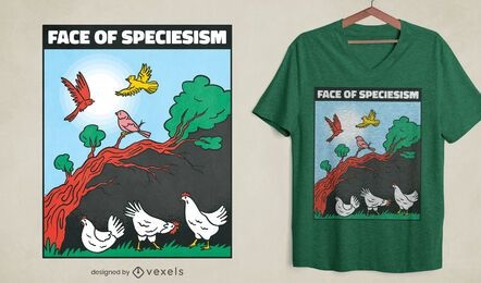 Speciesism chicken and birds t-shirt design